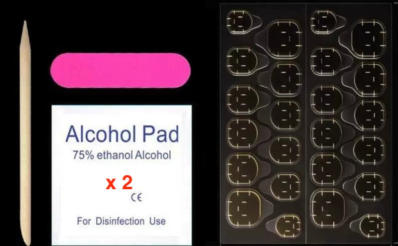 Hielo Brillante– Uñas Plateadas para Pies con Destellos de Luz