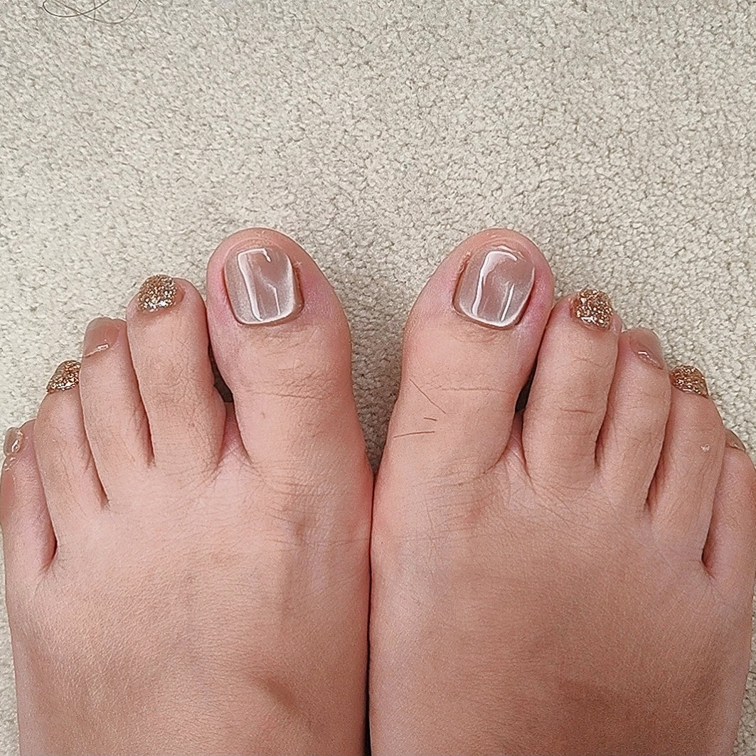 Uñas Postizas para pies - Nude Cat Eye Lujo sutil para cada paso